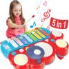 Baby Musical Toys, 3 in 1 Piano Keyboard Xylophone Drum Set for 1 Year Old Girls Toys, Learning Toys for Toddlers 1-3, Baby Piano 18 Months - 1 2 3 4 Year Old Girl Toys Toddler view 1