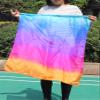 Winged Sirenny 81cm Colorful Flowy Spinning Silk Flag Poi with Rod, Church Liturgical Praise Prophetic Worship Adoration Dance Banner Poi Streamer, Practice Play Silk Poi Flag (Iridescence) view 2