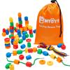 BMTOYS Lacing Beads for Kids - 70pcs Threading Beads Occupational Therapy Toys for Kids Fine Motor Skills Developmental Activity OT Toys view 1
