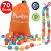 BMTOYS Lacing Beads for Kids - 70pcs Threading Beads Occupational Therapy Toys for Kids Fine Motor Skills Developmental Activity OT Toys view 4