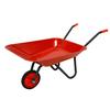 Authentic Kids Wheelbarrow Heavy-Duty Steel Frame & Bed, Rubber Tire, 20 lb Capacity, Outdoor Toy for Gardening & Play Real Metal Handles, Ages 6+, 29"x15"x13.5" Red Construction Wheelbarrow view 1