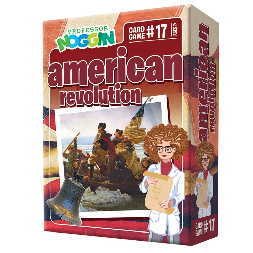 Outset Media Professor Noggin's American Revolution Trivia Card Game - an Educational Based Card Game for Kids - Trivia, True or False, and Multiple Choice - Ages 7+ - Contains 30 Cards