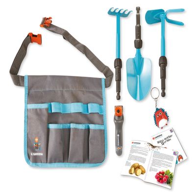 Happy People 16866 Gardena Garden Bag Set with Garden Tools for Children Garden Toy Outdoor Plants Shovel Rake Rake Rake