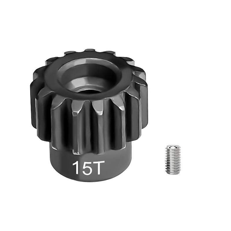 2Pc Set Traxxas-1/10 Maxx Monster Truck-89076-4 Harden Steel #45 Motor Gear 15T by GPM (Black)