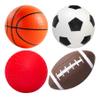 EVERICH TOY Balls for Toddlers 1-3, 4 Pcs 5" Playground Balls for Kids, Soft Rubber Small Sports Ball Set with Football, Basketball, Soccer, Indoor Outdoor Toddler Toys Games Gifts for Boys Girls view 1