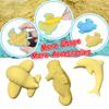 ESSENSON Play Construction Sand Kit - 3lbs Sand with 2 Colors, 6 Mini Construction Trucks, Construction Toys and Signs, Animal Mold, Modeling Tools, Foldable Sandbox, Gifts for Boys Girls view 4