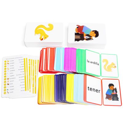 576 Spanish Concentration Picture Card Bundle Pack: 384 Spanish Memory Game Playing Cards with 192 Spanish Flash Cards