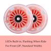 Wiggle Car Polyurethane Replacement Wheels Set (Front,2P Light Up), Swing Car Wheels Pack (Rear,2P Narrower) Upgrade for Ride-on Toys (Orange Pink) view 2