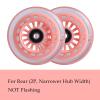 Wiggle Car Polyurethane Replacement Wheels Set (Front,2P Light Up), Swing Car Wheels Pack (Rear,2P Narrower) Upgrade for Ride-on Toys (Orange Pink) view 3