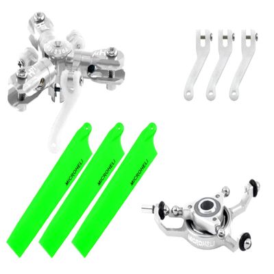 Microheli CNC Triple Green Blades Conversion Set - Blade MCPXBL / BL2 (MH-MBL2001TGR)