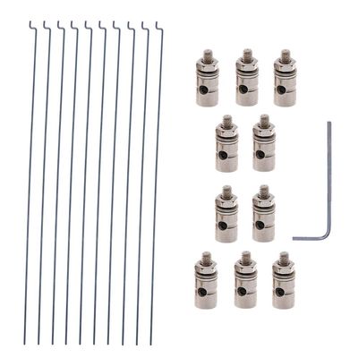 20PCs Adjustable Pushrod Connector Linkage Stopper Dia 1.3mm and 1.2 x 200mm/7.8Inch Steel Z Push Rods DIY Parts for RC Airplane Model Aircraft Boat