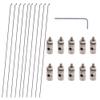 10PCs Steel Z Push Rods 1.2 x 140mm and 10PCs Adjustable Pushrod Connector Linkage Stopper 1.3mm DIY Parts for RC Airplane Model Aircraft Boat view 1