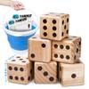 Giant Wooden Yard Dice  Splinter-Free and Crack-Proof Wood  Jumbo Size with Collapsible Bucket - 2 Dry Erase Score Cards - Indoor/Outdoor - Play Many Games  Fun and Engaging Game Time  Ideal Gift view 1