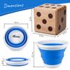 Giant Wooden Yard Dice  Splinter-Free and Crack-Proof Wood  Jumbo Size with Collapsible Bucket - 2 Dry Erase Score Cards - Indoor/Outdoor - Play Many Games  Fun and Engaging Game Time  Ideal Gift view 2