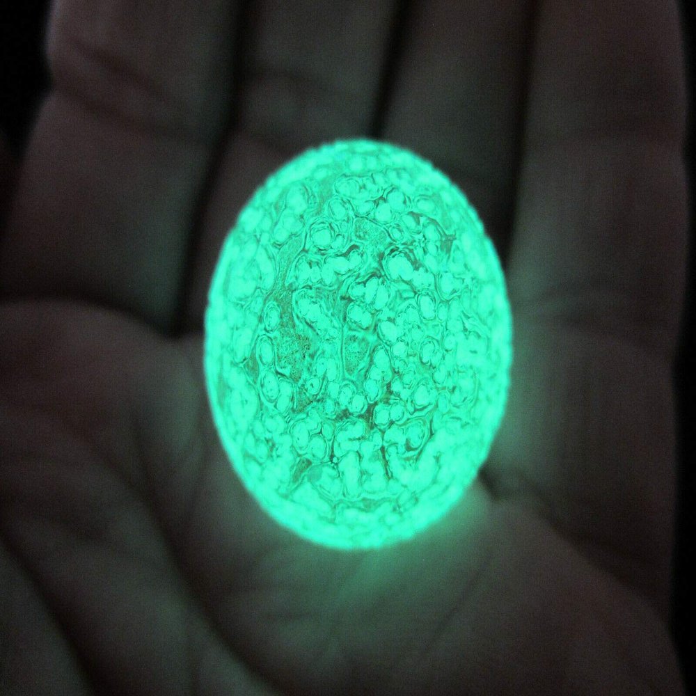 Big Game Toys~25mm (1") Lunar TIC Glow Glow in The Dark Moon Marble w/Stand Shooter Glass MIB Green Speckled