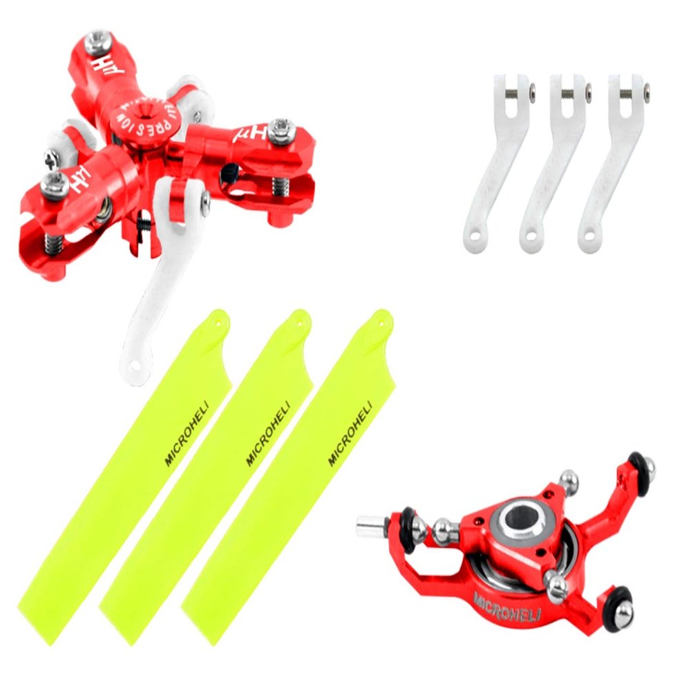 Microheli CNC Triple Yellow Blades Conversion Set (RED) - Blade MCPXBL / BL2 (MH-MBL2101TYL)