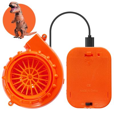 Asekonc Halloween Mini Blower Fan for Halloween Dinosaur Costume or Doll Mascot Head or Other Inflatable Game Clothing Suits, Orange