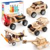 Poraxy 5 in 1 STEM Kits for Kids Age 8-10, Science Building Project Craft for 8-13, Model Car Kit, STEM Toys for Boys Girls Age 8-12, Wooden 3D Puzzles, Birthday Gifts for 6 7 8 9 10 11 12 13 Year Old view 1