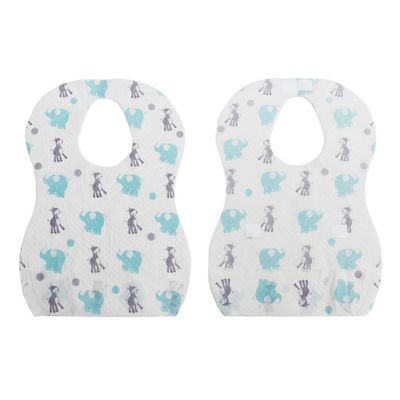 20 PACK Disposable Baby Bibs, Baby and Infant Disposable Travel Bibs with Crumb Catcher, Toddler Disposable Bibs, Non-Woven Cloth Bibs For Babies-Soft, Leak proof, Traveling, On The Go