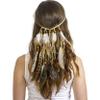 Skeleteen Indian Feather Headband Accessories - Native American Tribal Costume Head Dress with Feathers for Women and Kids view 1