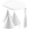 Weoxpr 40 Pieces White Paper Party Hats for Kids Birthday, Decorative Bulk Cone Crafts for Adults Art DIY, Halloween Supplies view 1