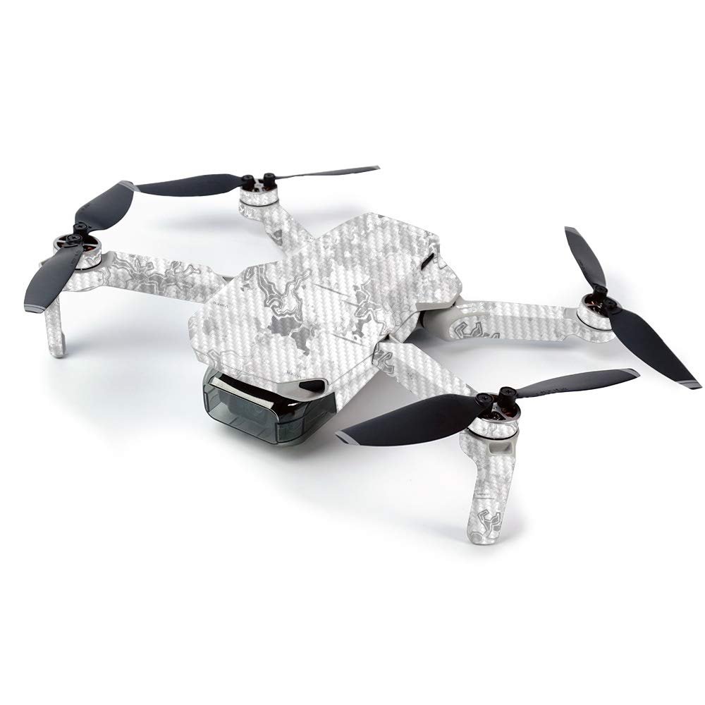 MightySkins Carbon Fiber Skin for DJI Mavic Mini Portable Drone Quadcopter Carbon Fiber Skin - Viper Snow | Protective, Durable Textured Carbon Fiber Finish | Easy to Apply, Remove | Made in The USA