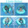 Mambobaby Newest Compressible Folding Baby Self-Inflating Float with Sun Canopy  Green view 2