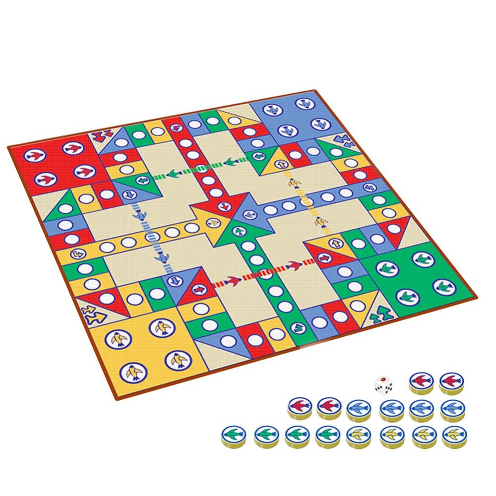 Tomaibaby Flying Chess Carpet Game with 16 Chess Pieces and Dice - Family Aeroplane Rug Playmat for Party Travel and Parent-Child Fun