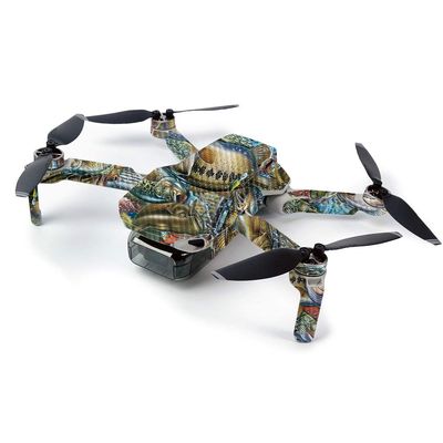 MightySkins Carbon Fiber Skin for DJI Mavic Mini Portable Drone Quadcopter Carbon Fiber Skin - Action Fish Puzzle | Protective, Durable Textured Carbon Fiber Finish | Made in The USA