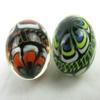 Big Game Toys ~Set of 2 RINKY-Dink 16mm Handmade Art Glass Marbles Orange Blue Green Lattice Design view 4