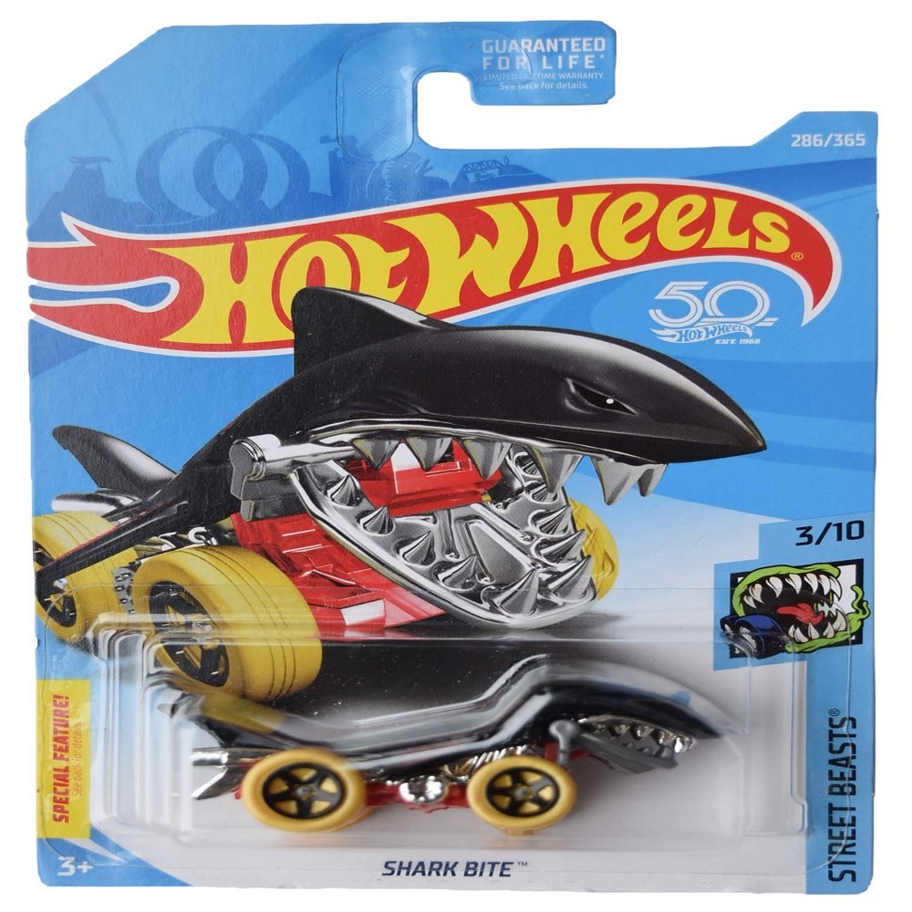 Hot Wheels Shark Bite, Black Shark Car, 1:64 Scale, Kid, 3 Inches