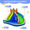 Doctor Dolphin Inflatable Water Slide,Giant Water Slides for Kids Backyard with Climbing Wall Plash Pool, Water Bounce House with Slide, Inflatable Water Park with Air Blower for Outdoor view 3