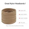 100 Pack Bulk Super Soft Stretchy Elastic Nude Skin Color Nylon Headbands Bow Khaki Brown Ivory Skinny Slim Turban Headwrap Hair Ties Ponytail Holder view 3