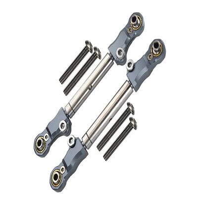 Aluminum+Stainless Steel Adjustable Front Steering Tie Rod for Traxxas 1:10 Maxx 4WD Monster Truck-89076-4/1:8 4WD Maxx Slash 6S Brushless Short Course Truck-102076-4 Upgrades - Gray Silver
