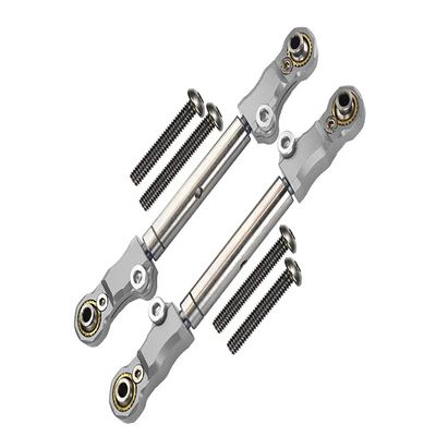 Aluminum+Stainless Steel Adjustable Front Steering Tie Rod For Traxxas 1:10 Maxx 4WD Monster Truck-89076-4/1:8 4WD Maxx Slash 6S Brushless Short Course Truck-102076-4 Upgrades - Silver