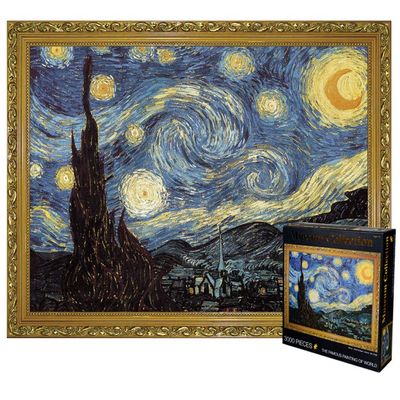 3000 Piece Jigsaw Puzzle Famous Oil Painting Large Starry Sky DIY Puzzle Relieve Stress for Kids Adults,Pieces Fit Together Perfectly