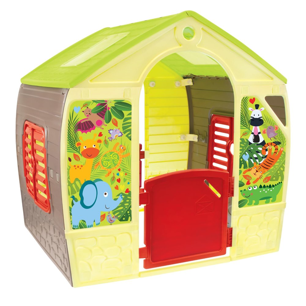 MochToys Playhouse for kids | House for both indoors and outdoors | Easy to Assemble | Made from UV resistant plastic| Includes stickers
