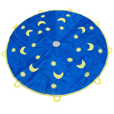 Akozon Rainbow Umbrella Parachute 1.8M Outdoor Children Sports Rainbow Umbrella Kids Jump-sack Play Ballute Parachute Polyester Cloth