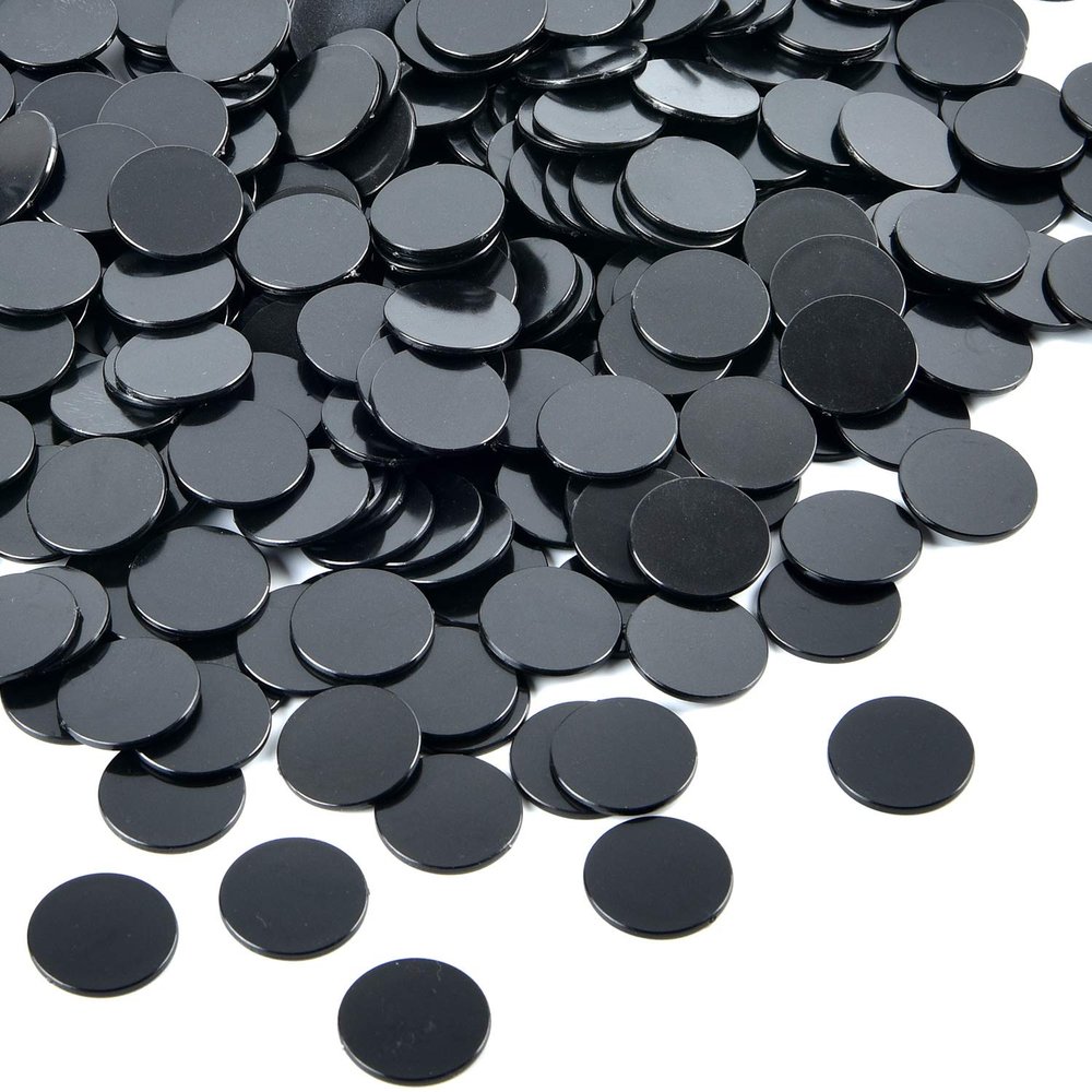 Coopay 1-1/5 inch Plastic Learning Counters Disks Bingo Chip Counting Discs Markers for Math Practice and Poker Chips Game Tokens, 200 Pieces(Black)