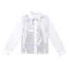 Hularka Kids Boys Sequins Long Sleeves Hip-hop Jazz Dance Shirt Stage Performance Costumes Disco Fancy Tops Dancewear White 4/5 view 3