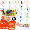 UpBrands 24 Easter Eggs Fillers Zipper Bracelets 6.5 Inches Sensory Toys Set, Kit for Birthday Party Favors for Kids, Goodie Bags, Class Valentines Gifts For Kids & Students Incentives view 1