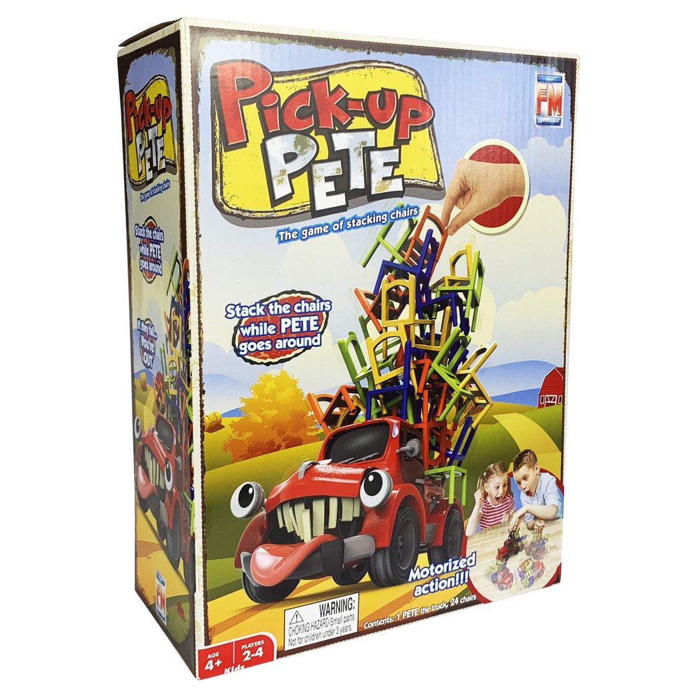 Fotorama Pick Up Pete Chair Stacking Game, Motorized Truck Balance Games with Colorful Chairs, Interactive Board Games, Gifts for Kids Ages 4 & Up