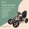 hauck Cyclone Pedal Go Kart with Adjustable Bucket Seat, 12 Inch EVA Foam Plastic Wheels, Handbrake for Rear Wheels - Ride On Toy for Kids 4-10 Years view 2