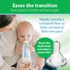 Dr. Brown's Anti-Colic Options+ Narrow Glass Baby Bottle Starter Set with Silicone Bottle Sleeves, Levels 1, 2, and 3 Nipples, Soft Touch Cleaning Brush, Storage/Travel Caps, and HappyPaci view 4