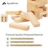 ApudArmis 60 PCS Tumble Tower, (Stack up to 5Ft) Pine Wooden Stacking Timber Game with 1 Dice Set - Classic Block Outdoor Game for Teens Adults Family view 2