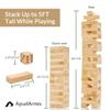 ApudArmis 60 PCS Tumble Tower, (Stack up to 5Ft) Pine Wooden Stacking Timber Game with 1 Dice Set - Classic Block Outdoor Game for Teens Adults Family view 3