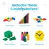 hand2mind-93538 Take Home Math Manipulatives Kit for Kids Grade K-2, with Snap Cubes, Base Ten Blocks, Cuisenaire Rods, Pattern Blocks, Color Tiles and Learning Clock, Homeschool Supplies (292 Pieces) view 3