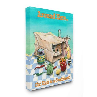 Stupell Industries Cat Hair is A Condiment Funny Pet Cartoon Design