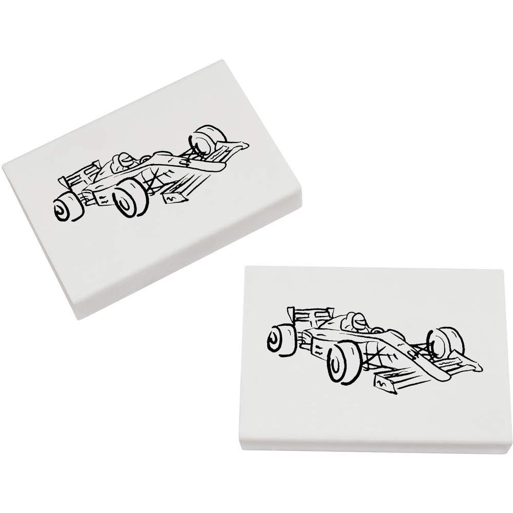 Azeeda 2 x 45mm 'Sports Race Car' Erasers/Rubbers (ER00023154)