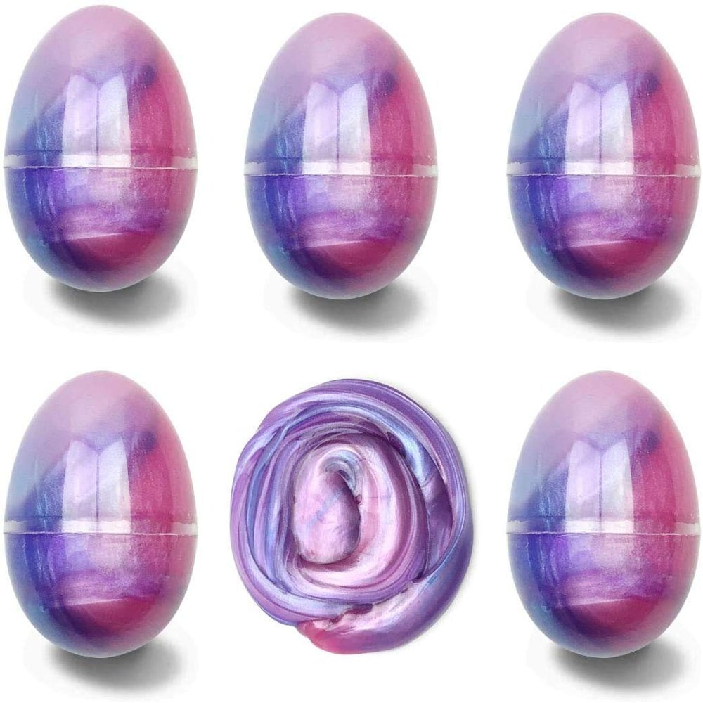 Anditoy 5 Pack Slime Eggs Stress Relief Toys Easter Eggs for Kids Boys Girls Easter Basket Stuffers Gifts Party Favors (Blue+Pink+Purple)